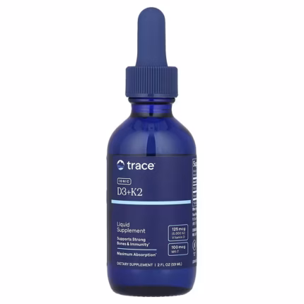 Trace Minerals | Vitamina D3 + K2 Líquida | 5,000 UI + 100 mcg | 59 ml