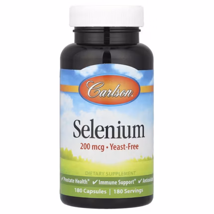 Carlson | Selenium 200 mcg | Libre de Levadura | 180 cápsulas